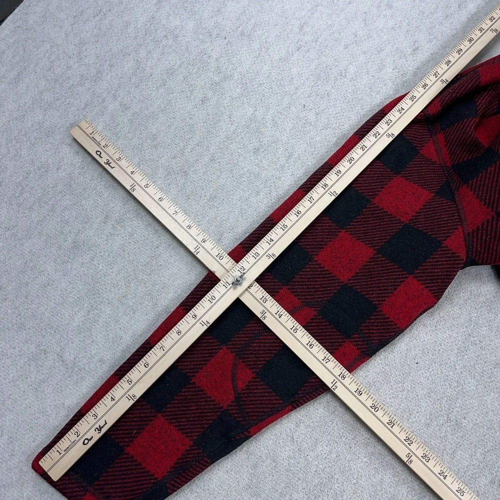 North Face Sweater Men XXL Red Black Buffalo Plaid Pullover 1/2 Zip Gordon Lyons